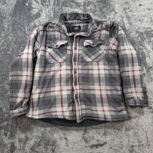 Berkley Jensen Men's Size M Plaid Fleece Sherpa Shirt Jacket Plush Jacket